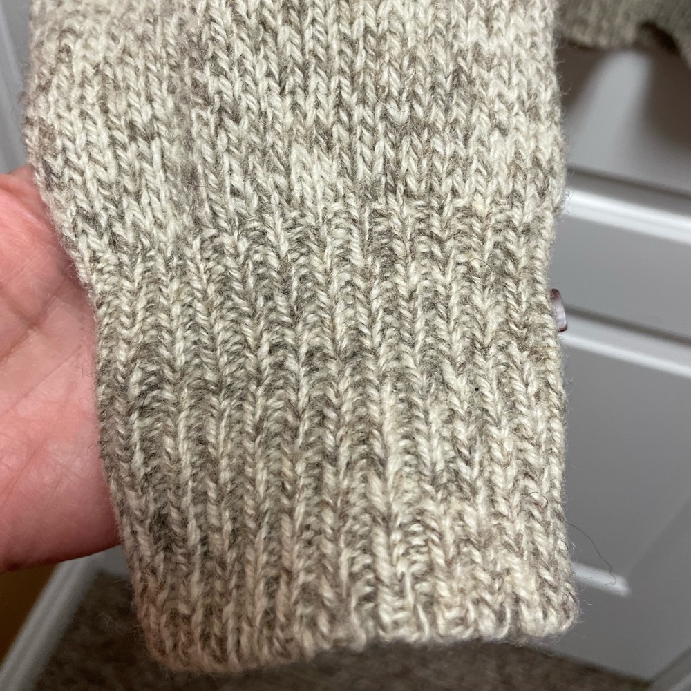 Lands' End Mens / Womens Medium Brown & Cream Crewneck Sweater Y2K 90s Vintage - Picture 4 of 8